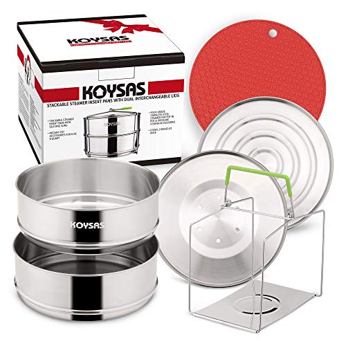 KOYSAS Stackable Steamer Insert Pans for Instant Pot