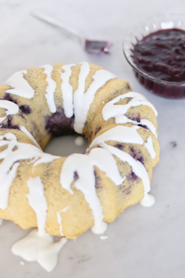 Berries and Cream Breakfast Cake baked in an Instant Pot