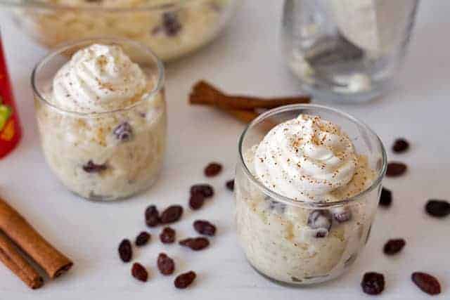 The Best Pressure Cooker (Instant Pot) Rice Pudding in short glasses