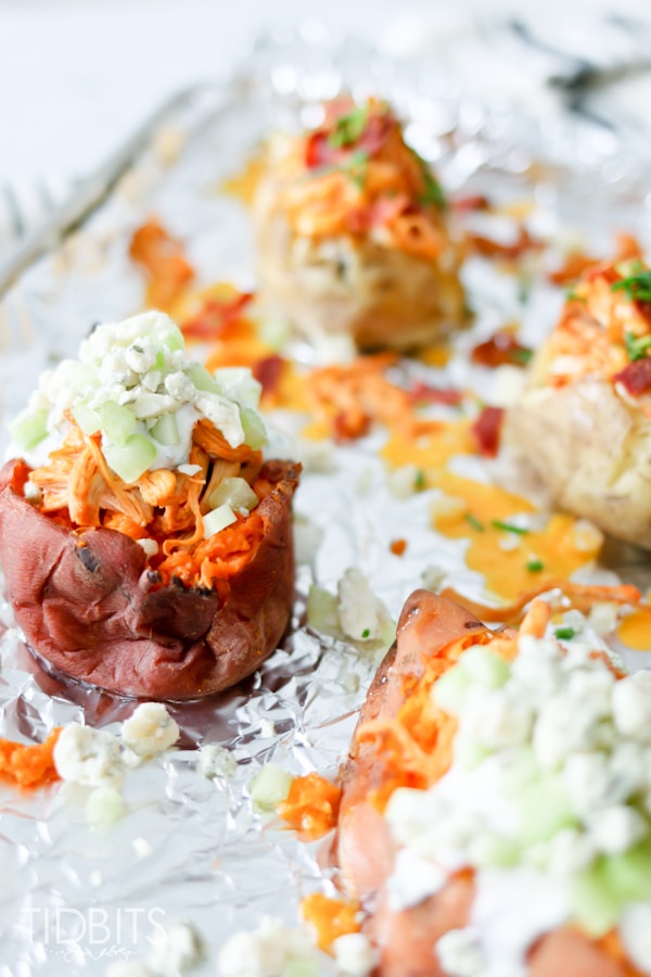 Buffalo Chicken Stuffed Potatoes