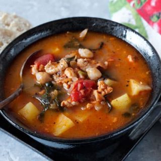 Pressure Cooker (Instant Pot) Chorizo, Chicken and Kale Soup