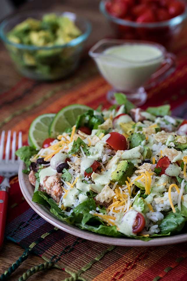 Pressure Cooker Cilantro Lime Chicken Taco Salad is a quick and easy pressure cooker chicken recipe, perfect for the warmer days ahead.