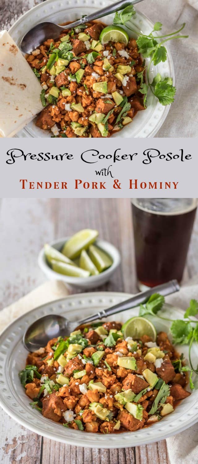 Pressure Cooker New Mexico Red Chile Posole photo collage