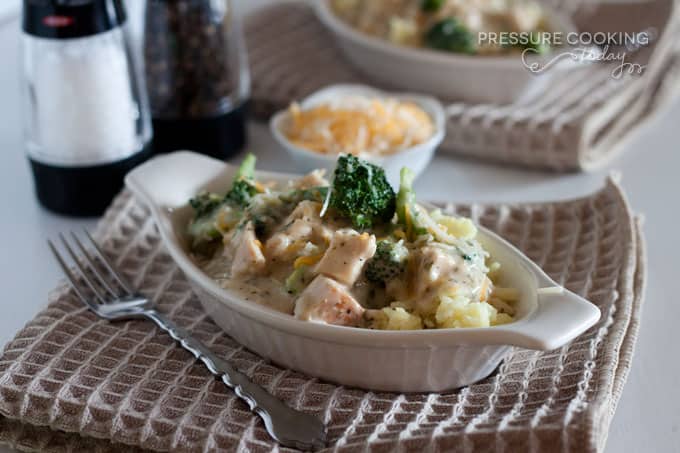 Pressure Cooker (Instant Pot) Creamy Chicken and Broccoli over Rice