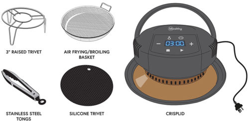 Accessories that come with the Mealthy Crisp Lid Air Fryer Lid attachment for electric pressure cookers