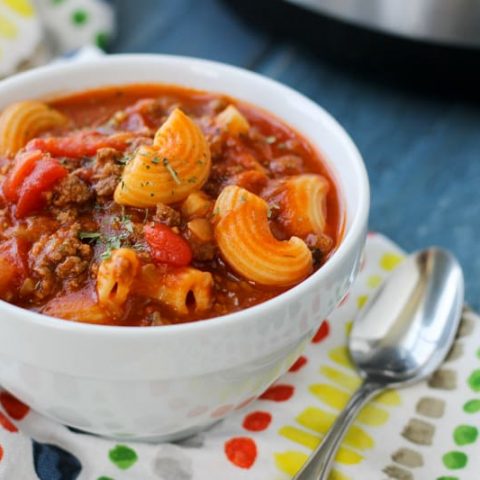 A bowl of Express American Goulash