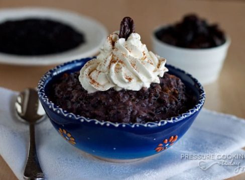 Pressure Cooker (Instant Pot) Forbidden Black Rice Pudding with Dried Cherries