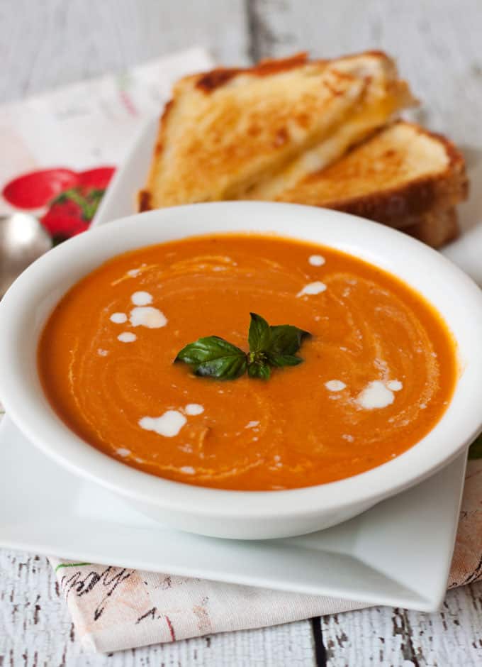 Pressure Cooker (Instant Pot) Creamy Tomato Basil Parmesan Soup