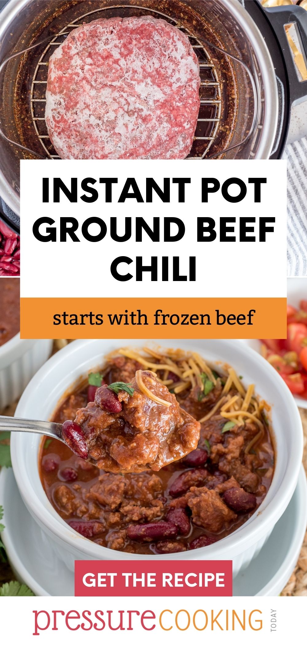 Frozen Ground Beef Chili via @PressureCook2da