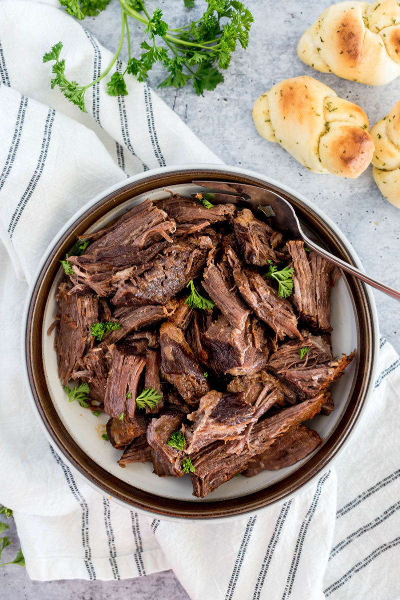 plate of instant pot pot roast 