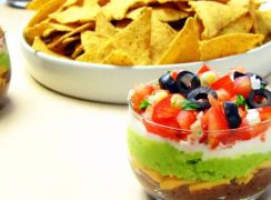 Pressure Cooker (Instant Pot) 7-Layer Dip with Homemade Refried Beans