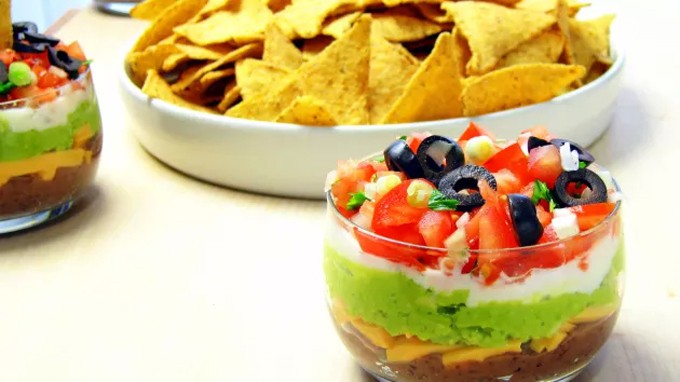 Pressure Cooker (Instant Pot) 7-Layer Dip with Homemade Refried Beans
