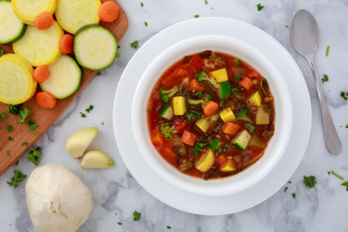 fresh squash, carrots, broccoli, in this vegetable soup