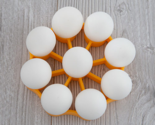 Hard-boiled eggs on the Oxo Pressure Cooker Egg Rack