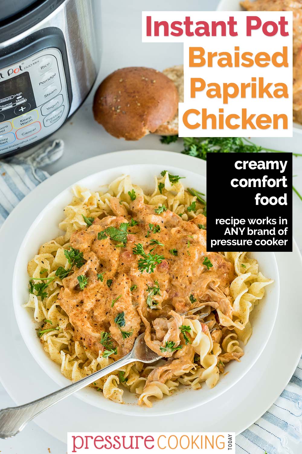 Instant Pot Braised Paprika Chicken via @PressureCook2da