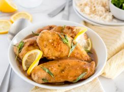 close up on a bowl of lemon tarragon