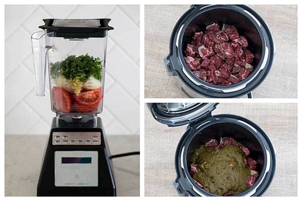 photo collage of Making Instant Pot Beef Curry