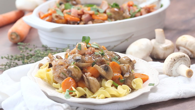 Pressure Cooker Coq au Vin Recipe | Can be made in an InstaPot or any brand of electric pressure cooker