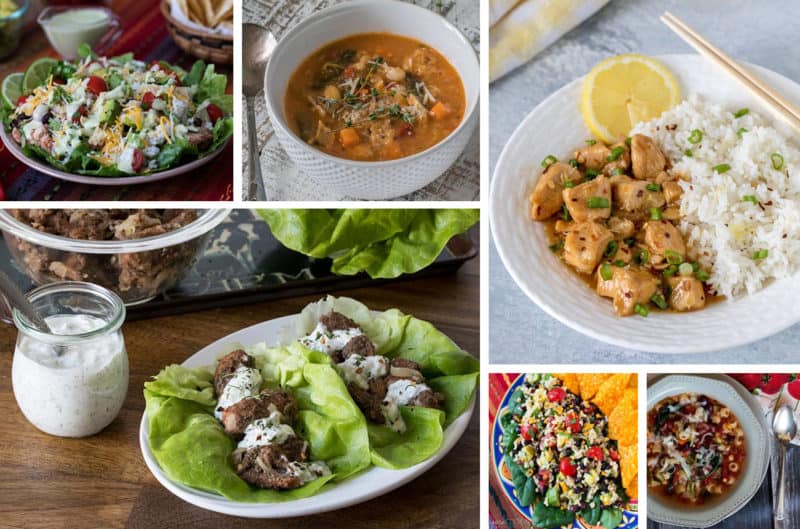 Collage of Healthy Instant Pot Recipes | Low-Carb, Low-Fat, and Loaded with Vegetables, these recipes work in any brand of electric pressure cooker