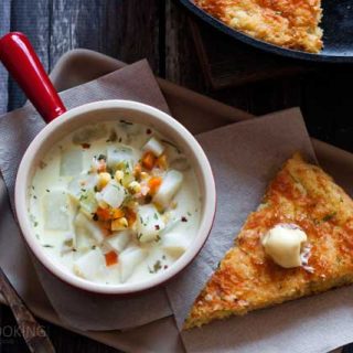 Pressure Cooker (Instant Pot) Poblano Corn Chowder ready to eat