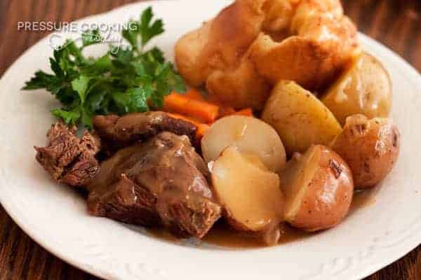 close up of Classic Pressure Cooker (Instant Pot) Pot Roast and Potatoes