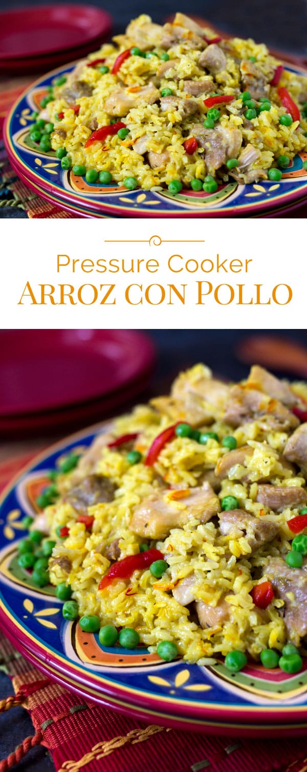 photo collage of Instant Pot Arroz con Pollo 