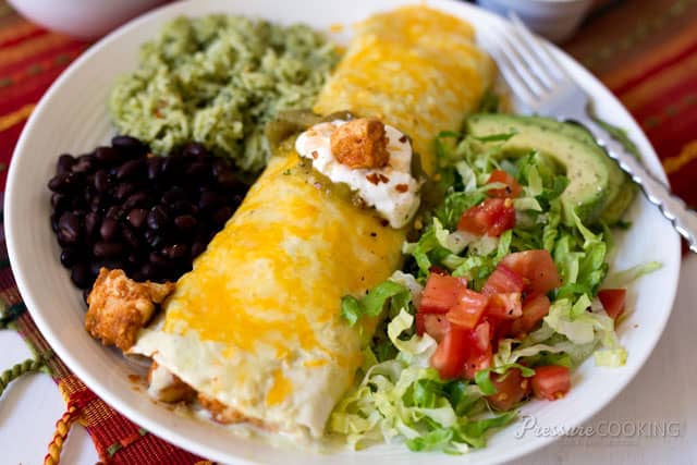 Pressure Cooker (Instant Pot) Chicken Tinga Enchilada