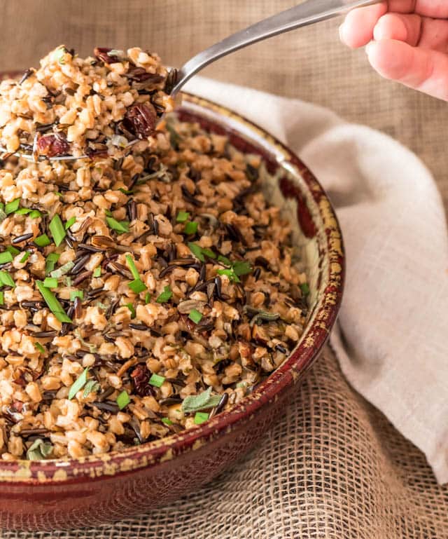 Pressure Cooker Wild Rice and Farro Pilaf