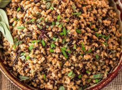 Pressure Cooker (Instant Pot) Wild Rice and Farro Pilaf