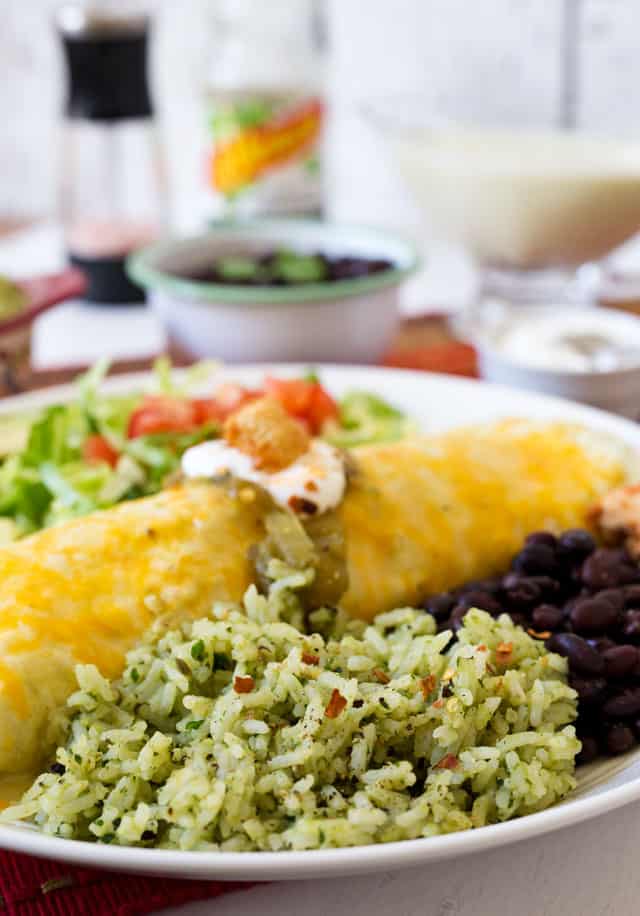 This Pressure Cooker Mexican Green Rice made with avocado, cilantro, and green salsa is a fabulous alternative to traditional Spanish rice. 