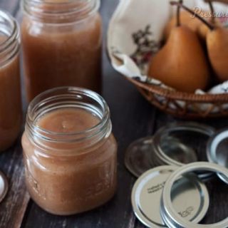 Pressure Cooker (Instant Pot) Pear Applesauce in a glass jar