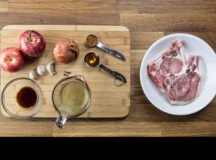 Ingredients to make 1 Minute Pressure Cooker Pork Chops in an Instant Pot