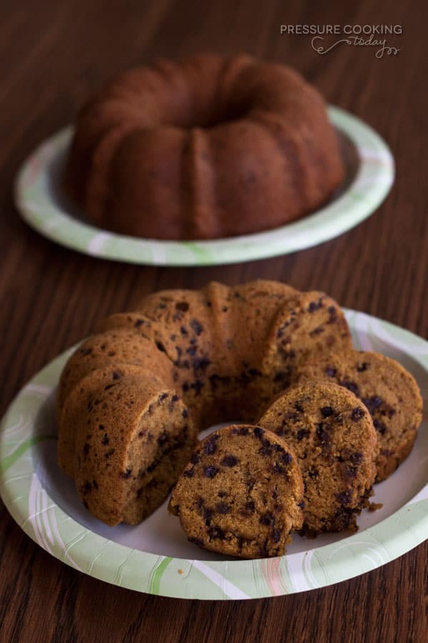 Pressure Cooker (Instant Pot) Pumpkin Chocolate Chip Bundt Cake