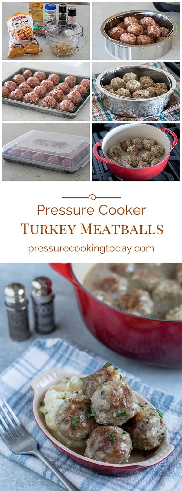 Pressure-Cooker-Turkey-Meatballs-Pinterest collage