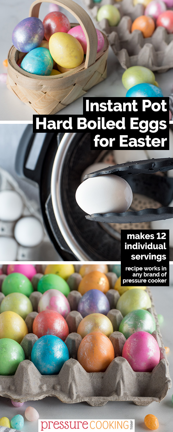 Everything you need to know to make a big batch of perfect Instant Pot / Pressure Cooker Hard-Boiled Eggs for Easter decorating. via @PressureCook2da
