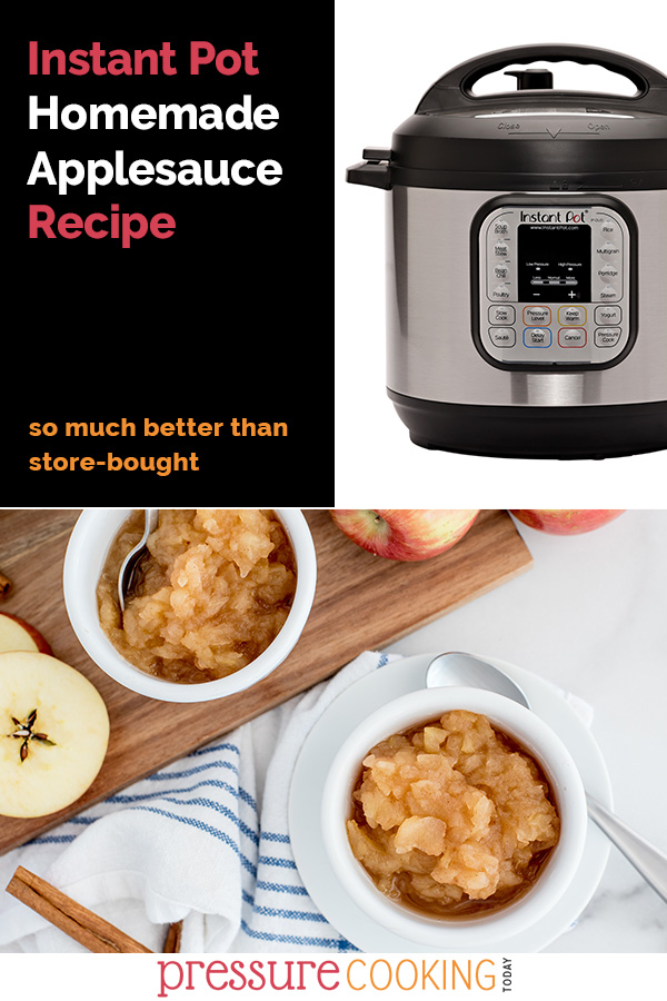 Whether you like applesauce chunky or smooth, plain or cinnamon, you make it perfect in with this easy to make Instant Pot recipe. via @PressureCook2da