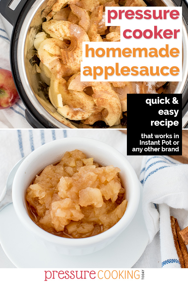 Whether you like applesauce chunky or smooth, plain or cinnamon, you make it perfect in with this easy to make Instant Pot recipe. via @PressureCook2da