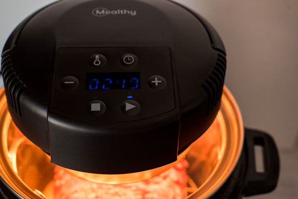 Crisping up BBQ bacon pressure cooker meat loaf in and Instant Pot using a Mealthy CrispLid.
