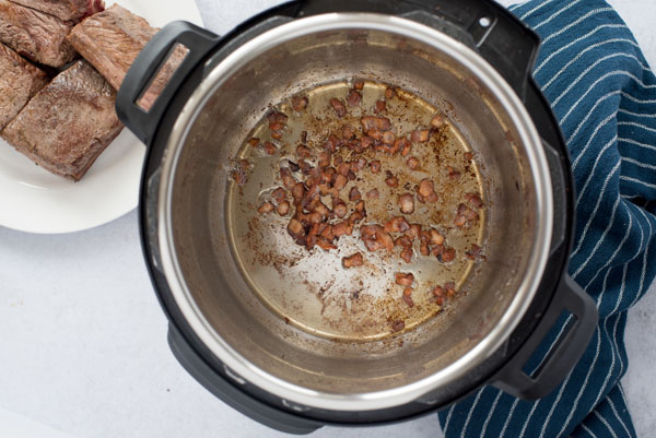 Browning in the bottom of the Instant Pot.