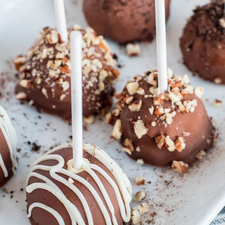 Close up of Instant Pot cheesecake pops.