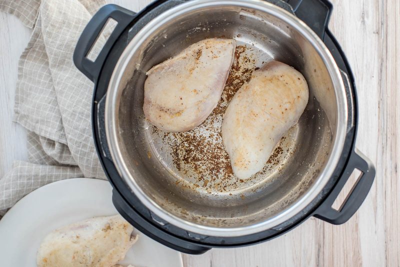 searing two chicken breasts in an instant pot