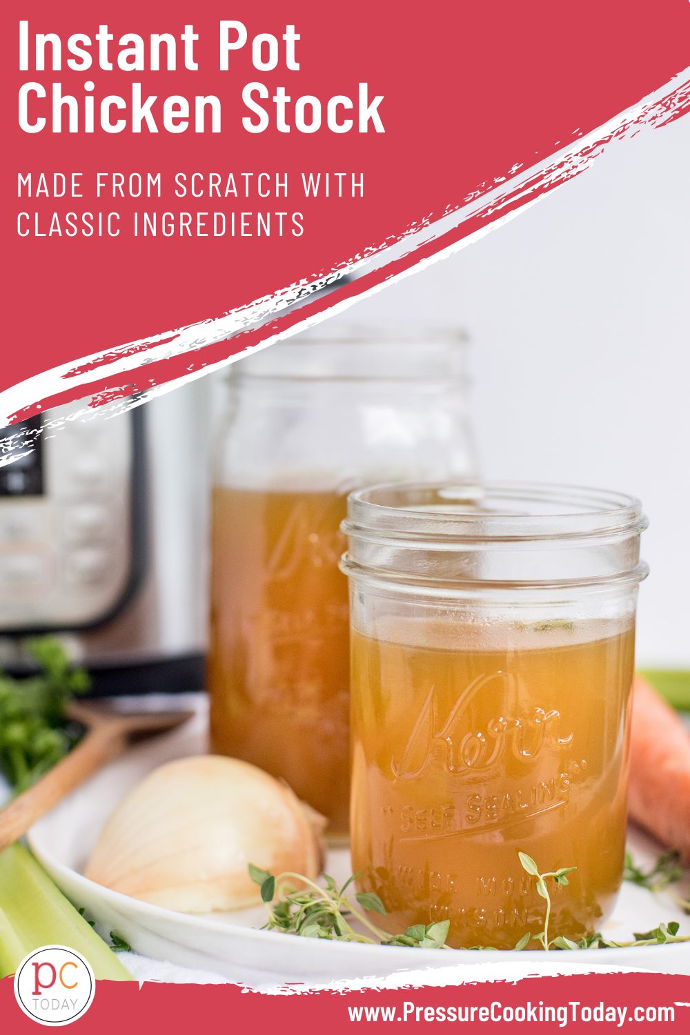 This easy Instant pot Homemade Chicken Stock is your secret ingredient to making flavorful soups and broths. via @PressureCook2da