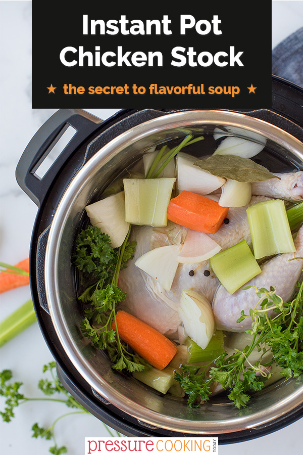 This easy Instant pot Homemade Chicken Stock is your secret ingredient to making flavorful soups and broths. via @PressureCook2da