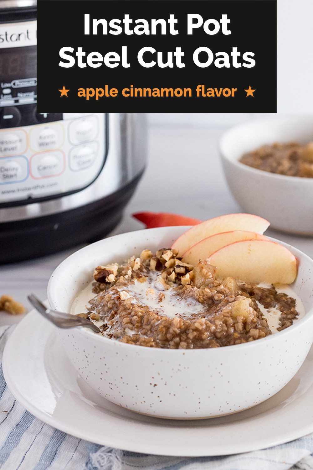 Instant Pot Apple Cinnamon Steel Cut Oats via @PressureCook2da