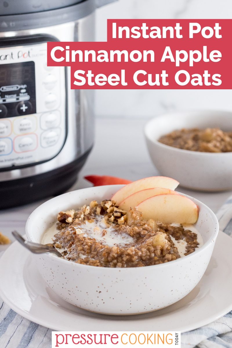 pinterest button for instant pot steel cut oats with apples and cinnamon