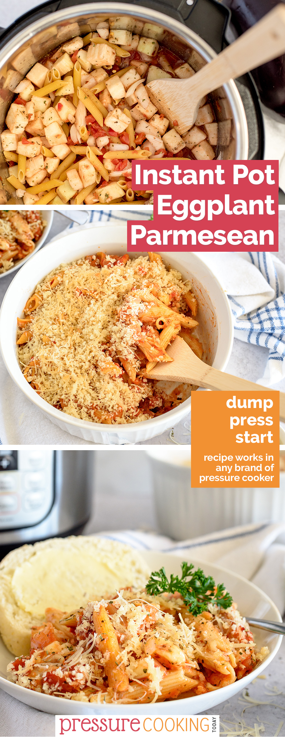 EASY Dump and Go Instant Pot Recipe | Instant Pot Eggplant Parmesan Pasta via @PressureCook2da