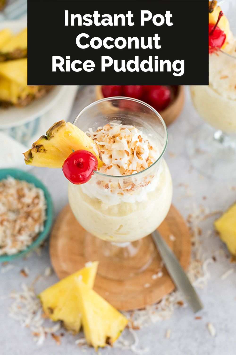 pinterest button for coconut rice pudding in the pressure cooker via @PressureCook2da