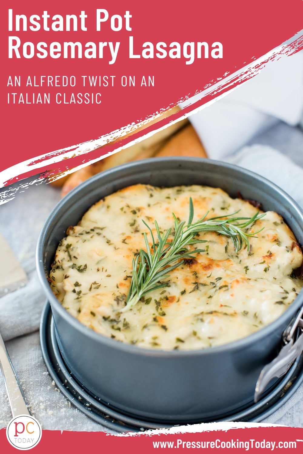 This Instant Pot Rosemary Chicken Lasagna is a fun twist on an Italian classic, made with a creamy white sauce, ground chicken, rosemary, and lots of cheese. Recipe works in any brand of pressure cooker, including the Ninja Foodi, Mealthy MultiPot, and Power Pressure Cooker XL. via @PressureCook2da