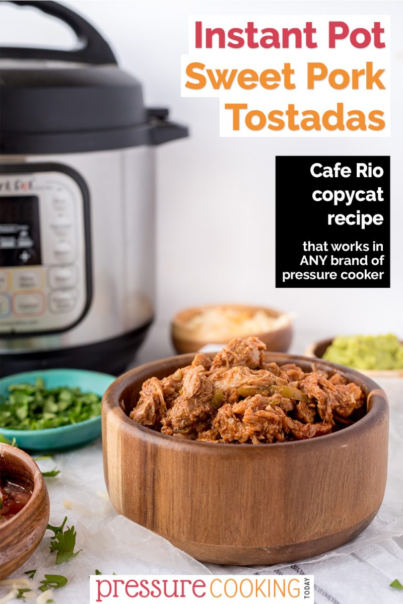 pinterest button for Instant Pot sweet pork tostadas 