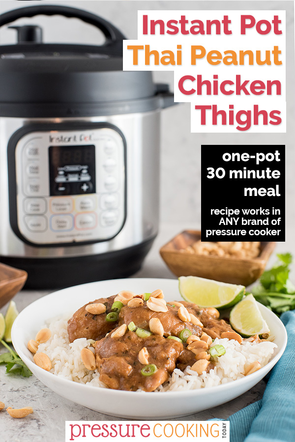 Try this one-pot, 30-minute dinner of tender chicken in a tasty peanut sauce flavored with cilantro and lime. via @PressureCook2da